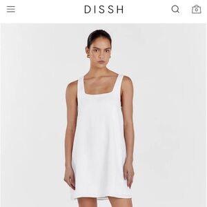 DISSH Linen Mini Dress - WHITE - Size US 12